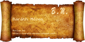 Baráth Mózes névjegykártya
