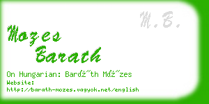 mozes barath business card